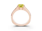 Round Half Bezel Solitaire Engagement Ring Setting for a Fancy Yellow Lab-Grown Diamond | Wide Band | Rose Gold