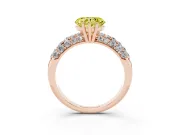 Heart-Shaped Multi Row Pave Engagement Ring Setting for a Fancy Yellow Lab-Grown Diamond | Rose Gold