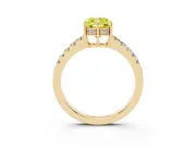 Cushion Cut Engagement Ring Setting for a Fancy Yellow Lab-Grown Diamond | Yellow Gold - Design NV-24649
