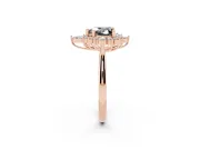 Fancy Black Heart Cut Diamond Cluster Halo Ring Set in Rose gold with Marquise and Round Accents