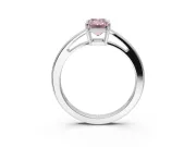 Emerald Cut Cathedral Solitaire Engagement Ring Setting for a Fancy Pink Lab-Grown Diamond | Open Shoulders | Platinum
