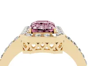 Emerald Cut Halo Engagement Ring Setting for a Fancy Pink Lab-Grown Diamond | Yellow Gold - Design NV-24751