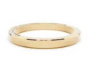 Round Diamond Pavé Channel Band Set in Yellow gold with Smooth Profile