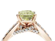 Radiant Cut Pavé Solitaire Engagement Ring Setting for a Fancy Yellow Lab-Grown Diamond | Crossover Gallery | Rose Gold