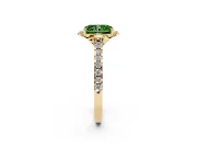 Radiant Cut Floral Petal Engagement Ring Setting for a Fancy Green Lab-Grown Diamond | Petal Accents | Yellow Gold