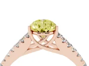 Pear-Shaped Graduated Split Shank Engagement Ring Setting for a Fancy Yellow Lab-Grown Diamond | Rose Gold