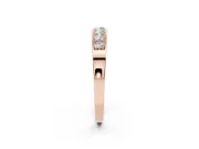 Round Lab-Grown Diamond Graduated Men's Wedding Band | Recessed Bead-Set Row | Rose Gold