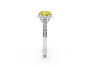 Cushion Cut Floral Pavé Engagement Ring Setting for a Fancy Yellow Lab-Grown Diamond | Platinum