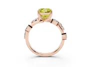 Princess Cut Twisted Vine Engagement Ring Setting for a Fancy Yellow Lab-Grown Diamond | Rose Gold