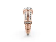 Heart-Shaped Vintage Milgrain Engagement Ring Setting | Hidden Halo | Rose Gold