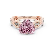 Heart-Shaped Twisted Infinity Engagement Ring Setting for a Fancy Pink Lab-Grown Diamond | Rose Gold