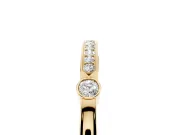 Round Diamond Pavé Bar Station Ring Set in Yellow gold with Channel Setting