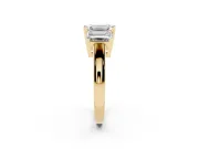 Emerald Cut Three Stone Engagement Ring Setting | Large Side Stones | Yellow Gold