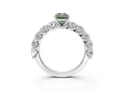 Emerald Cut Engagement Ring Setting for a Fancy Green Lab-Grown Diamond | White Gold - Design NV-24455