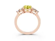 Round Cluster Side Stone Engagement Ring Setting for a Fancy Yellow Lab-Grown Diamond | Rose Gold