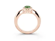 Emerald Cut Halo Engagement Ring Setting for a Fancy Green Lab-Grown Diamond | Plain Tapered Band | Rose Gold