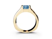 Princess Cut Half Bezel Solitaire Engagement Ring Setting for a Fancy Blue Lab-Grown Diamond | Wide Band | Yellow Gold