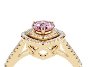 Pear-Shaped Halo Engagement Ring Setting for a Fancy Pink Lab-Grown Diamond | Yellow Gold - Design NV-24799