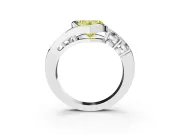 Heart-Shaped Engagement Ring Setting for a Fancy Yellow Lab-Grown Diamond | Bezel | Sterling Silver