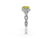 Heart-Shaped Halo Engagement Ring Setting for a Fancy Yellow Lab-Grown Diamond | Sterling Silver - Design NV-24725
