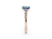 Radiant Cut Graduated Solitaire Engagement Ring Setting for a Fancy Blue Lab-Grown Diamond | Rose Gold