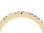 Round Diamond Pavé Half Eternity Band Set in Yellow gold with Shared Prong Setting