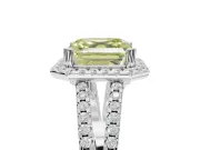 Asscher Cut Halo Engagement Ring Setting for a Fancy Yellow Lab-Grown Diamond | Sterling Silver - Design NV-24717