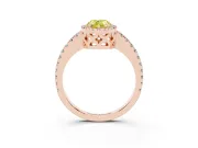 Pear-Shaped Pave Halo Engagement Ring Setting for a Fancy Yellow Lab-Grown Diamond | Rose Gold