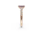 Emerald Cut Graduated Solitaire Engagement Ring Setting for a Fancy Pink Lab-Grown Diamond | Rose Gold
