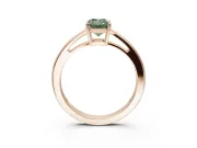 Emerald Cut Cathedral Solitaire Engagement Ring Setting for a Fancy Green Lab-Grown Diamond | Open Shoulders | Rose Gold
