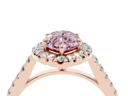 Marquise Halo Engagement Ring Setting for a Fancy Pink Lab-Grown Diamond | Pave Shoulders | Rose Gold