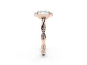 Radiant Cut Halo Engagement Ring Setting | Pavé Twist Band | Rose Gold