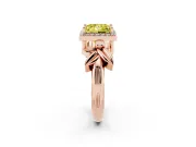 Princess Cut Floral Halo Engagement Ring Setting for a Fancy Yellow Lab-Grown Diamond | Rose Gold
