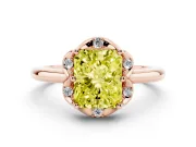 Radiant Cut Petal Halo Engagement Ring Setting for a Fancy Yellow Lab-Grown Diamond | Rose Gold