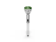 Princess Cut Close Set Five Stone Engagement Ring Setting for a Fancy Green Lab-Grown Diamond | Sterling Silver