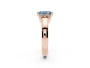 Emerald Cut Pavé Collar Engagement Ring Setting for a Fancy Blue Lab-Grown Diamond | Rose Gold