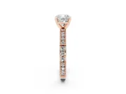 Cushion Cut Vintage Pavé Solitaire Engagement Ring Setting | Milgrain Edges | Rose Gold