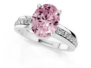 Oval Channel Set Engagement Ring Setting for a Fancy Pink Lab-Grown Diamond | Rope Collar | Sterling Silver