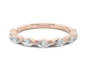 Marquise Diamond Eternity Band Set in Rose gold with Bezel Setting