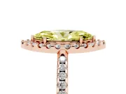 Marquise Pave Halo Engagement Ring Setting for a Fancy Yellow Lab-Grown Diamond | Pave Band | Rose Gold