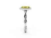 Emerald Cut Twist Halo Engagement Ring Setting for a Fancy Yellow Lab-Grown Diamond | White Gold