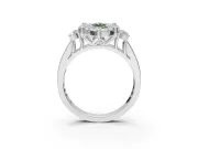 Marquise Halo Engagement Ring Setting for a Fancy Green Lab-Grown Diamond | Side Clusters | Platinum