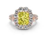 Radiant Cut Large Accent Halo Engagement Ring Setting for a Fancy Yellow Lab-Grown Diamond | Graduated Pavé | Rose Gold
