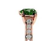 Heart-Shaped Graduated Pavé Engagement Ring Setting for a Fancy Green Lab-Grown Diamond | Rose Gold