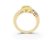 Princess Cut Bezel Bypass Engagement Ring Setting for a Fancy Yellow Lab-Grown Diamond | Yellow Gold