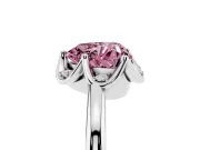 Heart-Shaped Petal Halo Engagement Ring Setting for a Fancy Pink Lab-Grown Diamond | Platinum