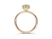 Round Hidden Halo Ring Setting for a Fancy Yellow Lab-Grown Diamond | Rose Gold