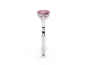 Fancy Pink Radiant Cut Diamond Solitaire Ring Set in White gold with Prong Setting and Classic Band