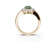 Radiant Cut Halo Engagement Ring Setting for a Fancy Green Lab-Grown Diamond | Yellow Gold - Design NV-24711