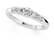 Five-Stone Round Diamond Prong-Set Half Eternity Band Set in Platinum